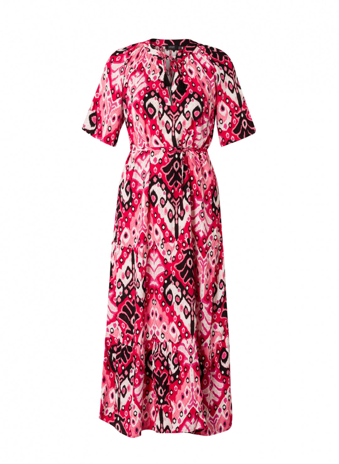 lange jurk in roze tinten - yesta - - grote maten - dameskleding - kledingwinkel - herent - leuven