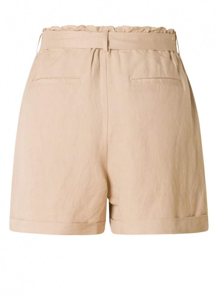 Beige Shorts With Ribbon Tie