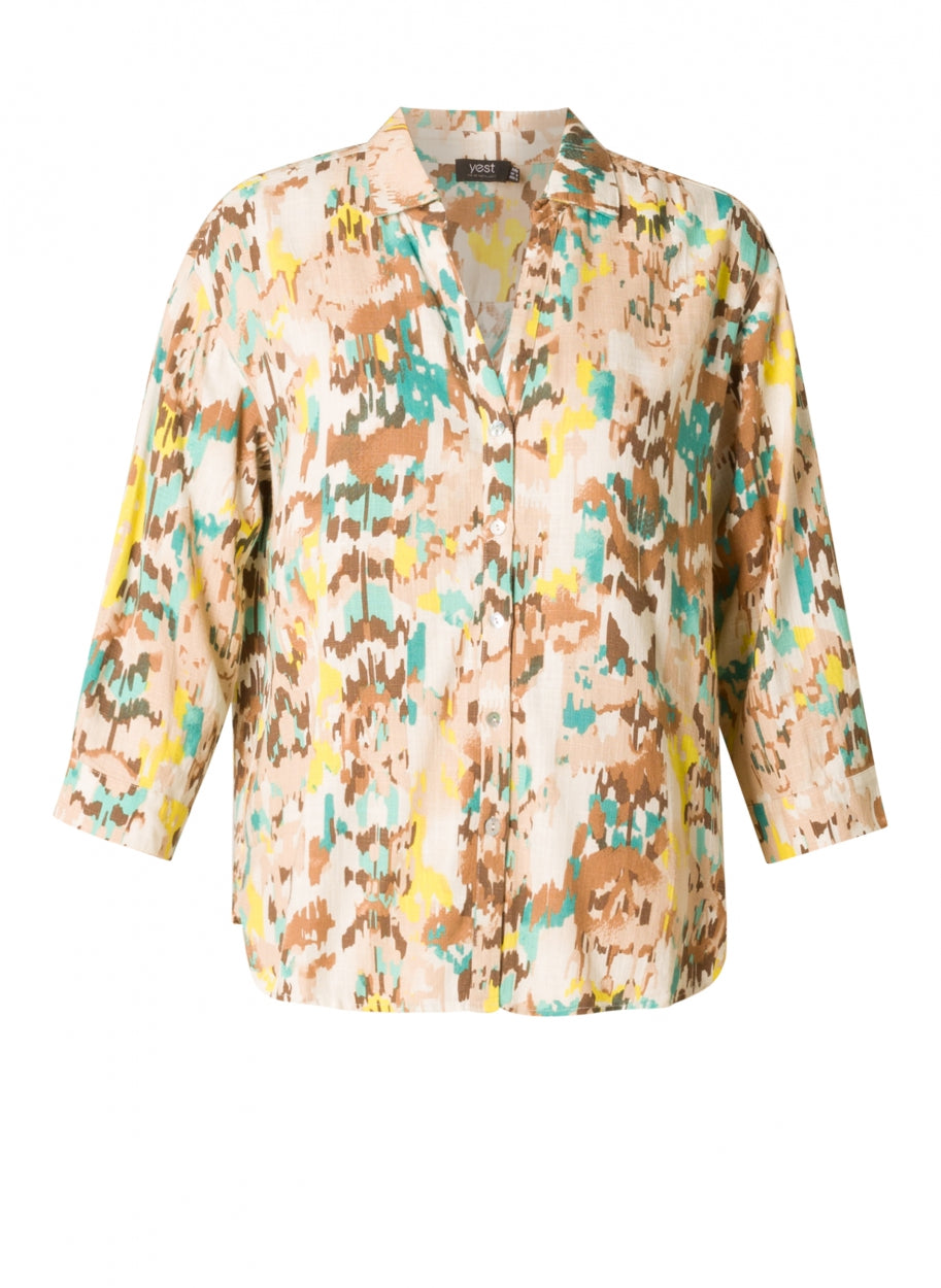 Vlotte blouse met kleurrijke print