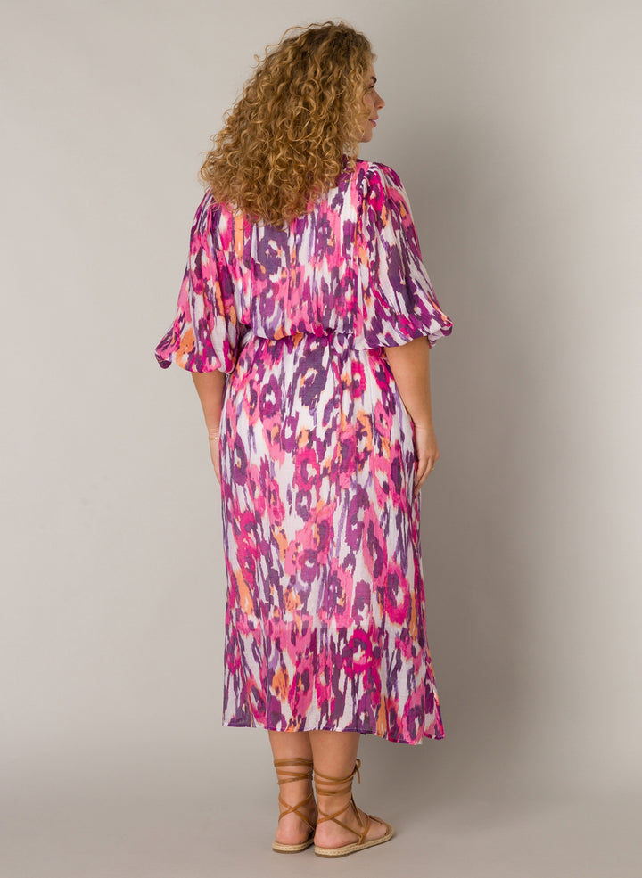 Vrolijke midi-jurk met print