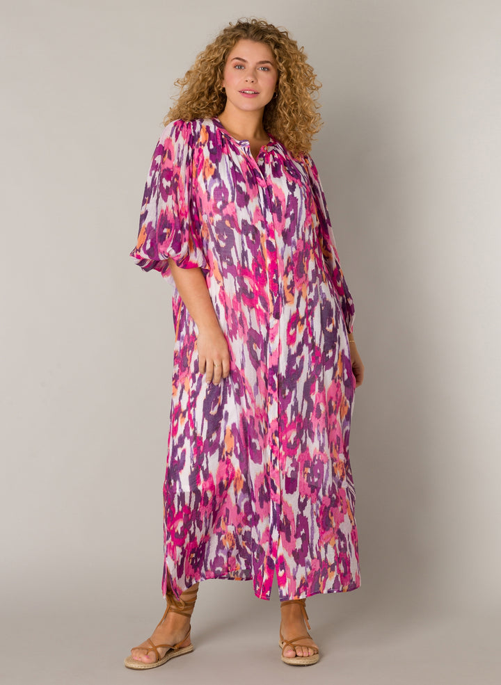 Vrolijke midi-jurk met print