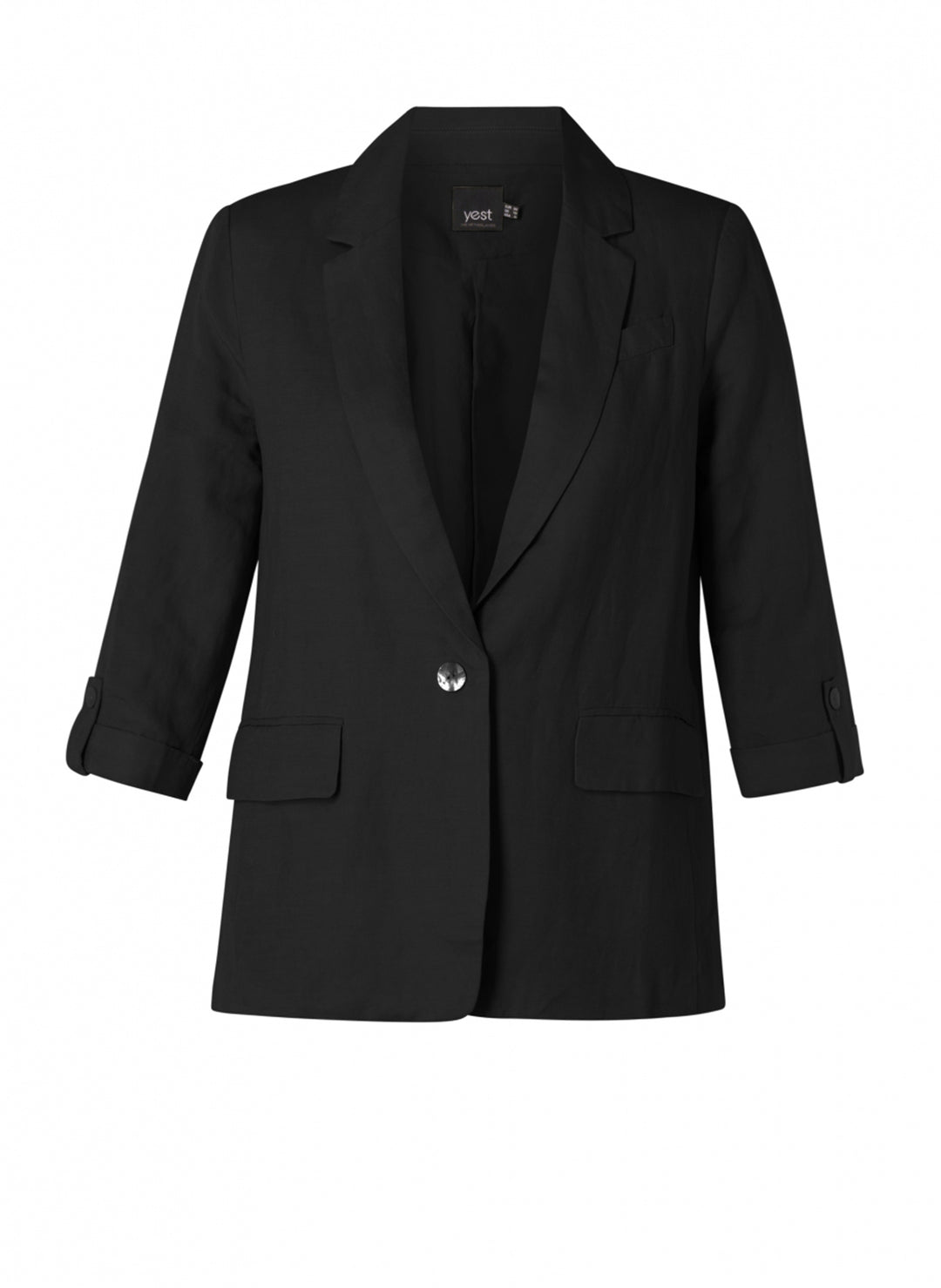 zwarte linnen blazer - yesta - - grote maten - dameskleding - kledingwinkel - herent - leuven