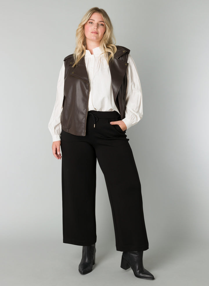 mouwloze vest van faux-leather