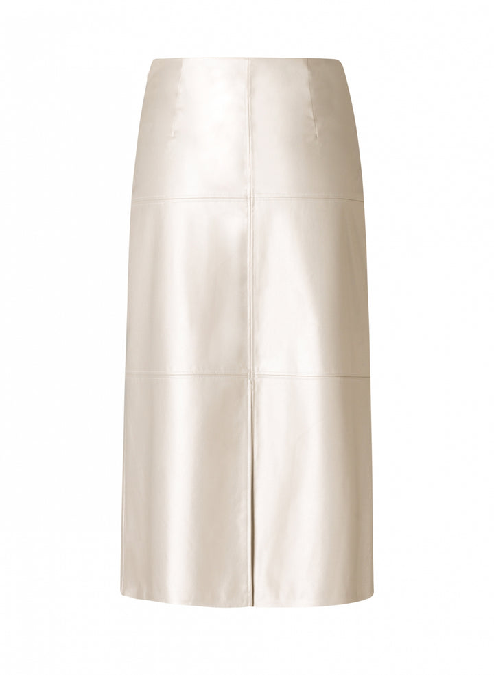 Zilveren Faux Leather Rok Met Ritssluiting | Grote Maten Mode bij Axent