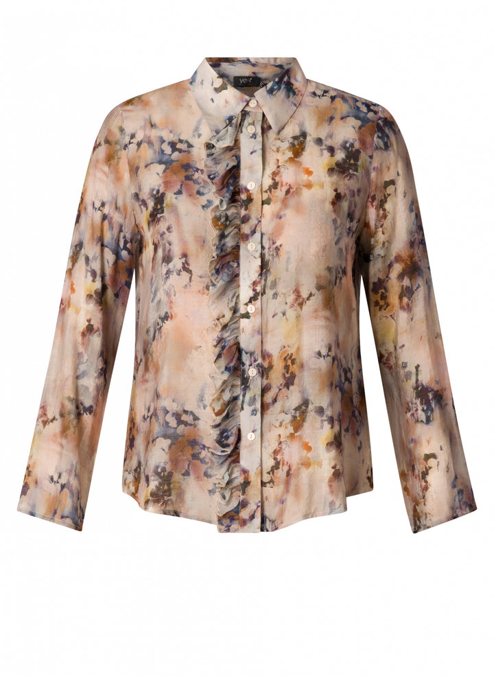 Blouse Met Multicolor Print En Knoopsluiting | Grote Maten Mode bij Axent