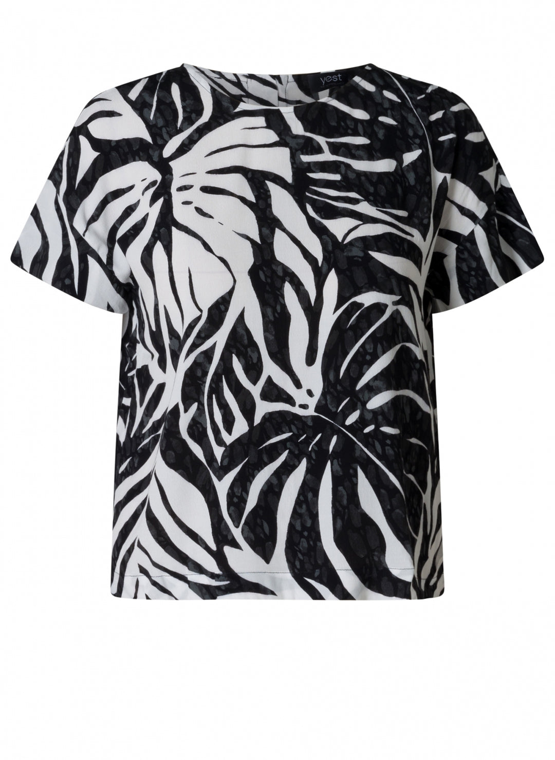 Zwart-witte Top Met Bladprint