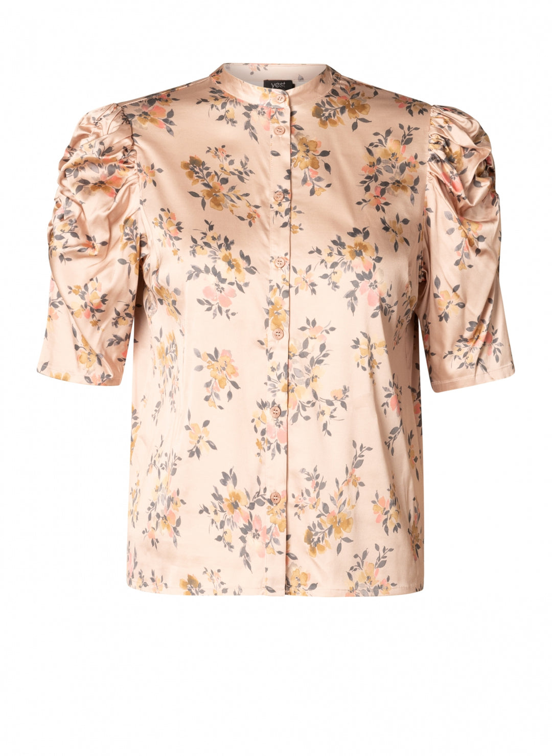 Poederroze Blouse Met Bloemenprint