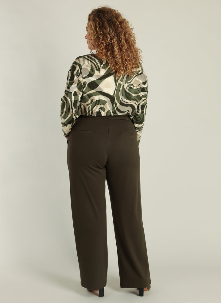 Rechte Broek In Army Green