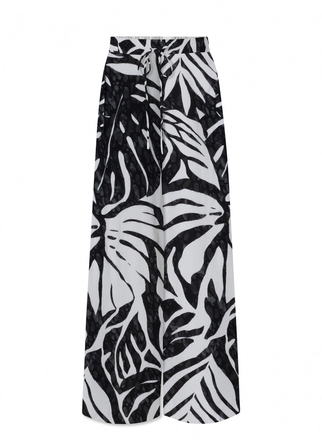 Zwart-witte Broek Met Bladprint