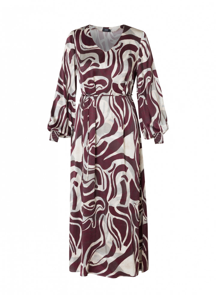 Midi Jurk In Dark Bordeaux