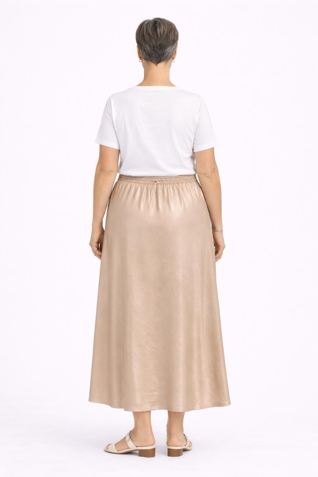 Champagnekleurige maxi rok