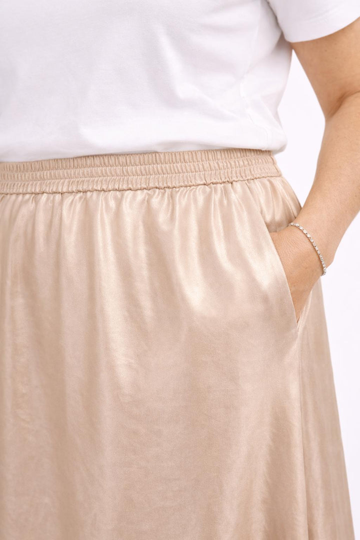 Champagnekleurige maxi rok