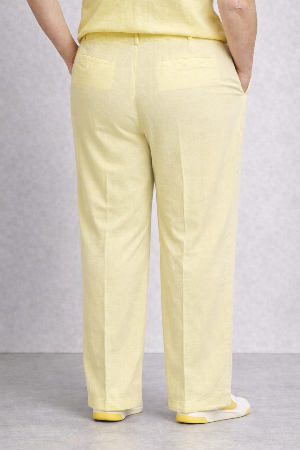 pastelgele linnen broek