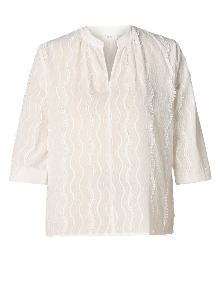 witte katoenen blouse met structuur