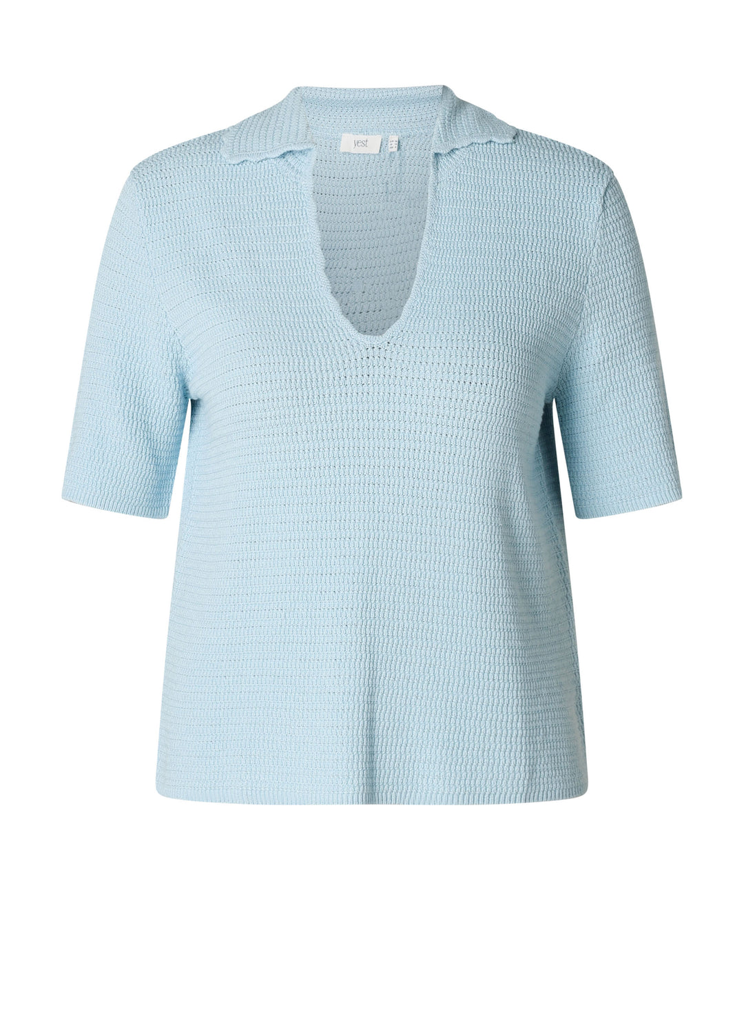 Gebreide Lichtblauwe Polotop