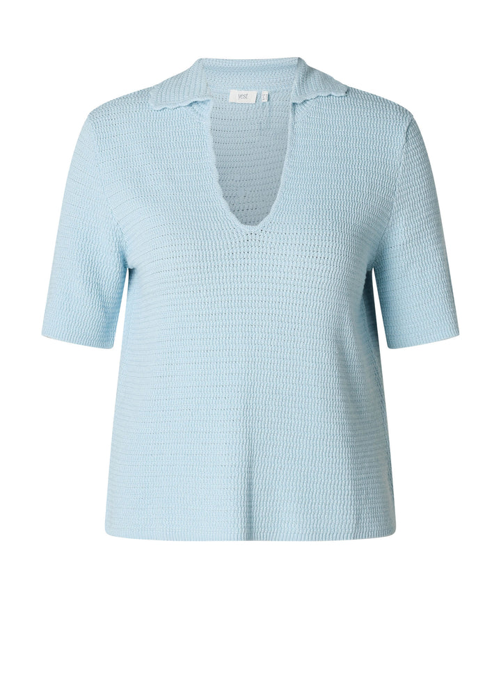 Gebreide Lichtblauwe Polotop