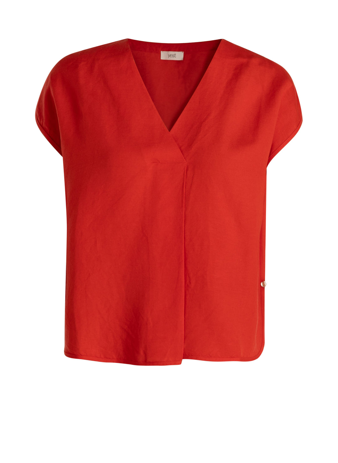 Rode Linnen V-Hals Top