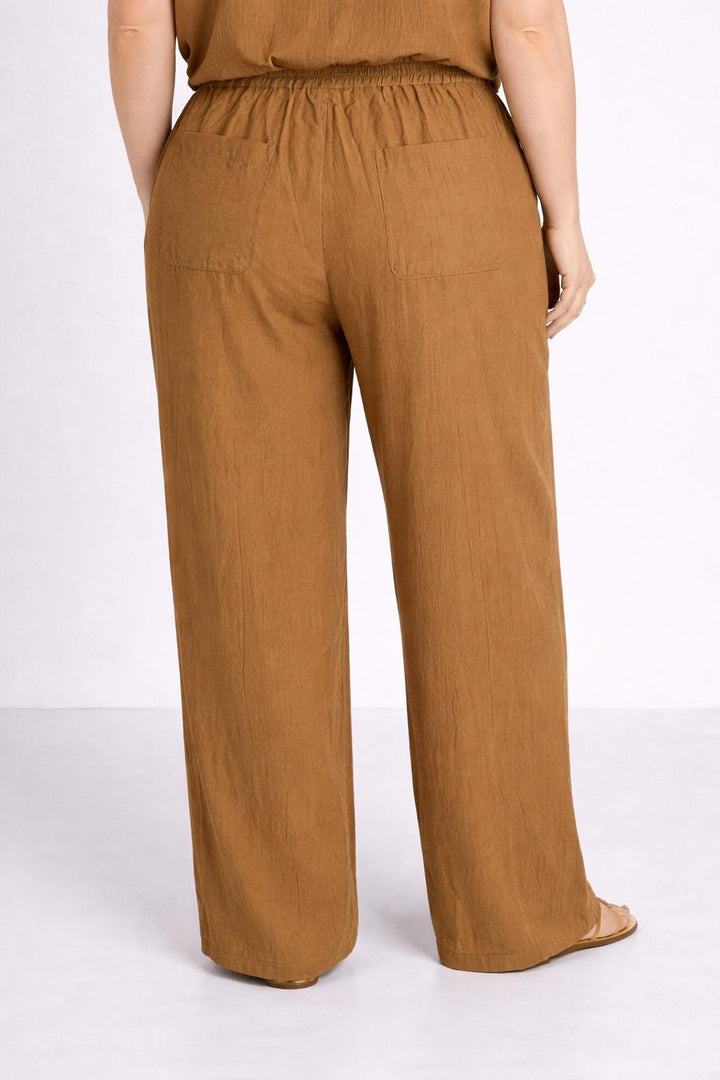 Luchtige Wijde Broek in Camel