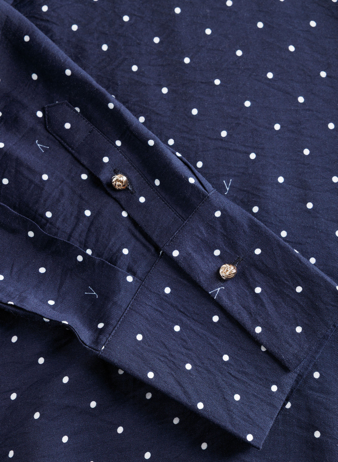 Donkerblauwe Polkadots Blouse