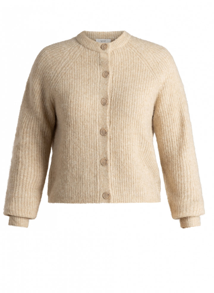 Beige Gebreide Cardigan