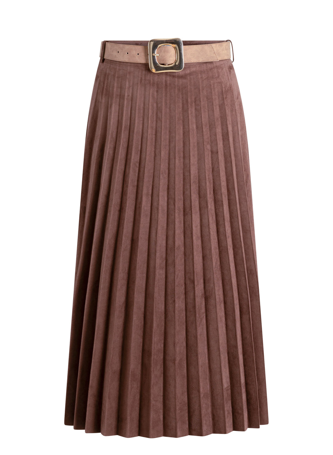 Red Brown Geplooide Midi Rok