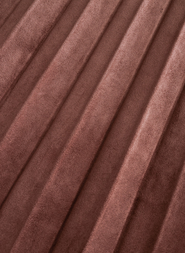 Red Brown Geplooide Midi Rok