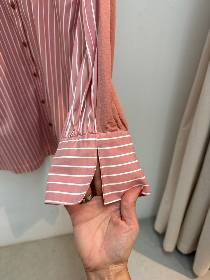 Blouse Met Strepen En Contrasterende Rug