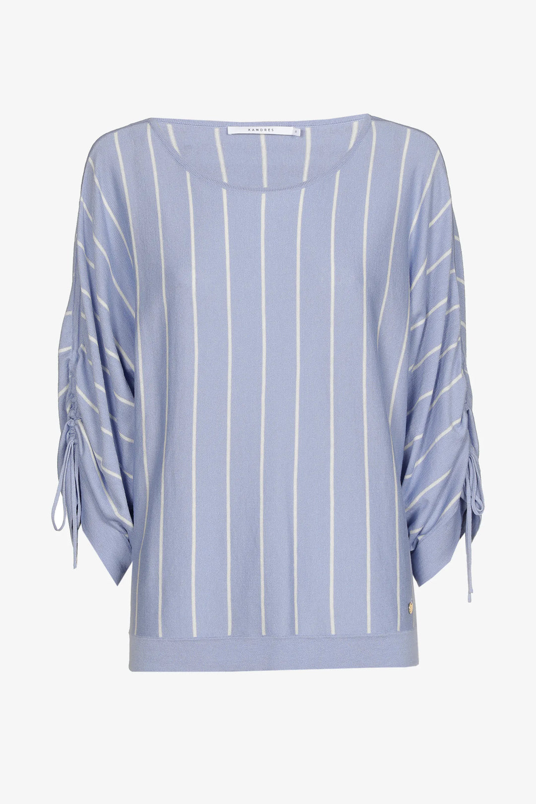 Gestreept Zijden Truitje Met Verstelbare Mouwen