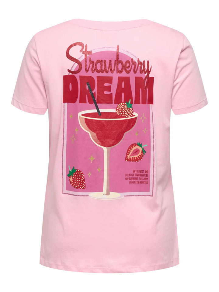 Roze T-Shirt Met Strawberry Dream Print