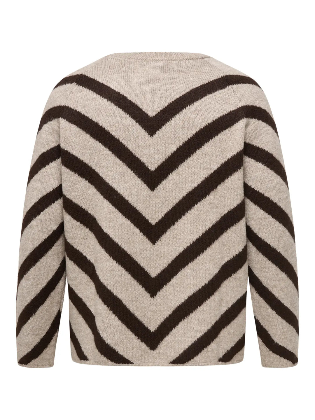 Beige Trui Met Chevronstrepen