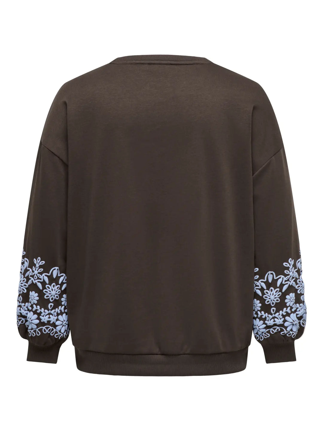 Bruine Sweater Met Bloemenmouwen