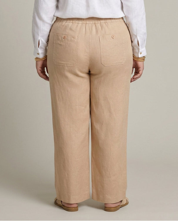 Beige Linnen Broek