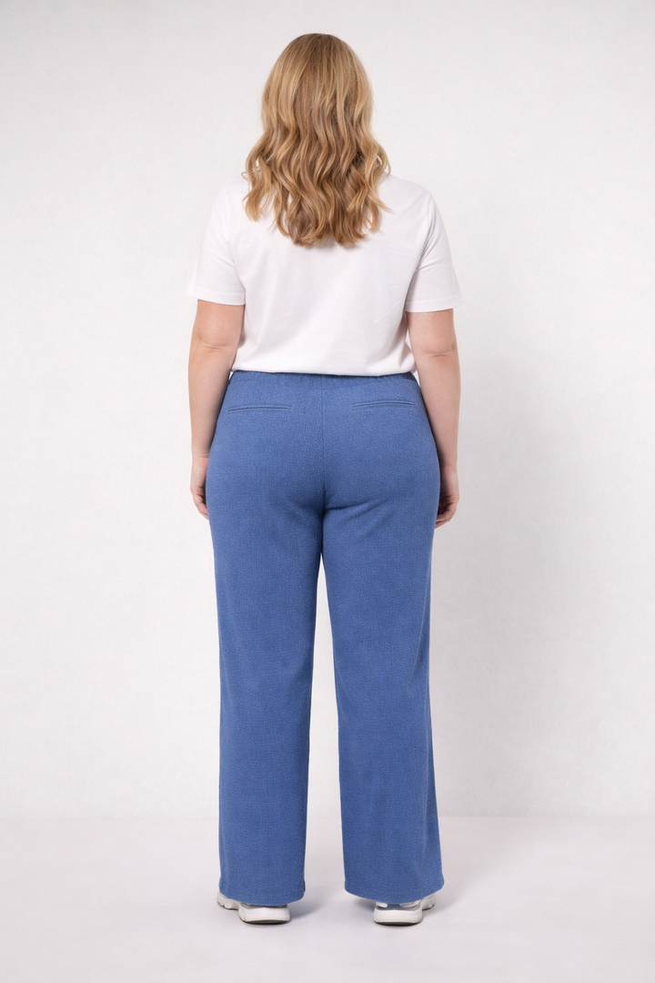 Blauwe Comfortabele Wijde Broek