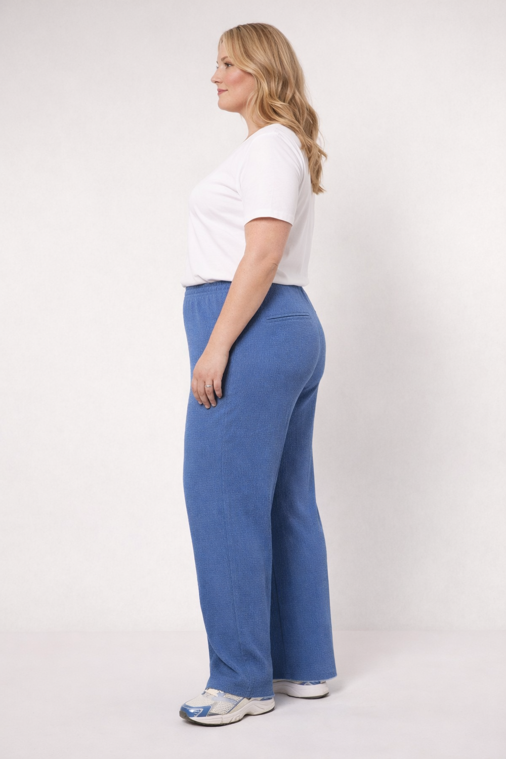 Blauwe Comfortabele Wijde Broek