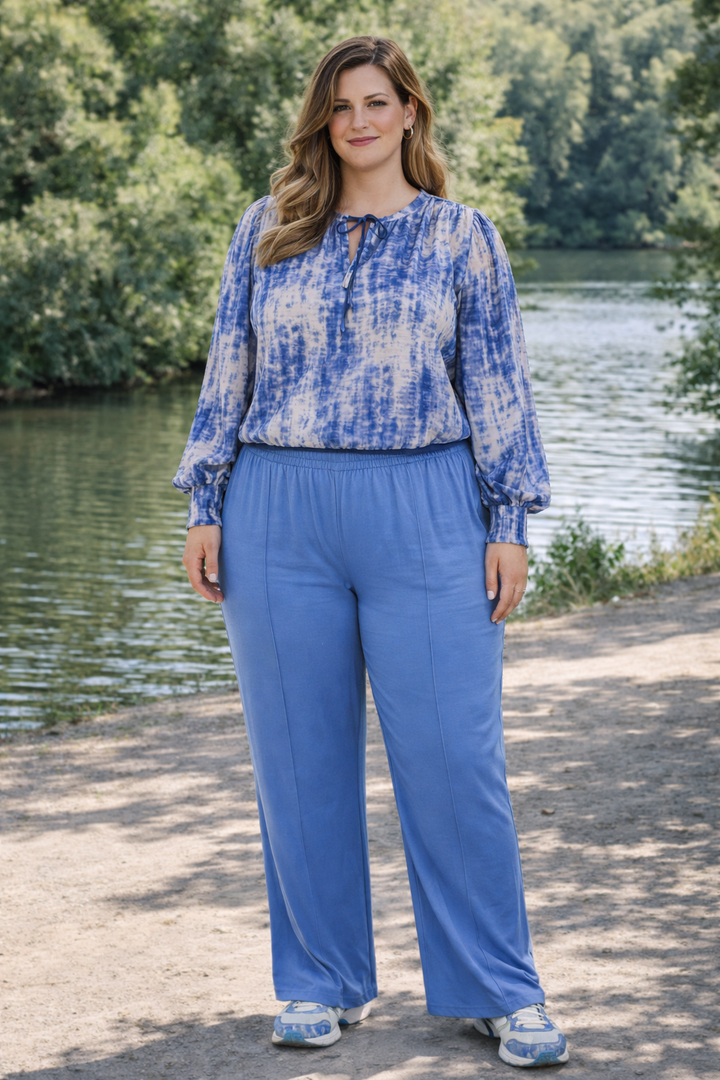 Blauwe Wide Leg Broek