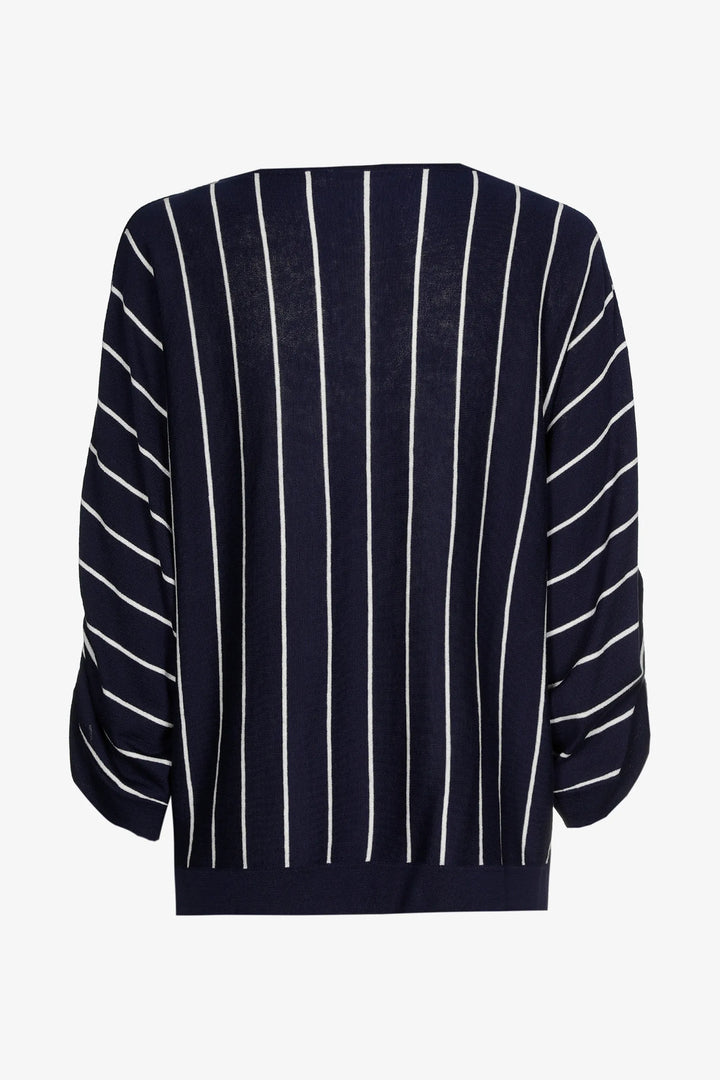 Gestreept Zijden Truitje Met Verstelbare Mouwen