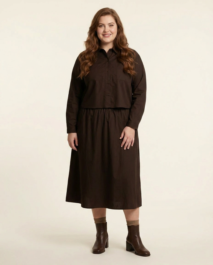 Donkerbruine Blouse