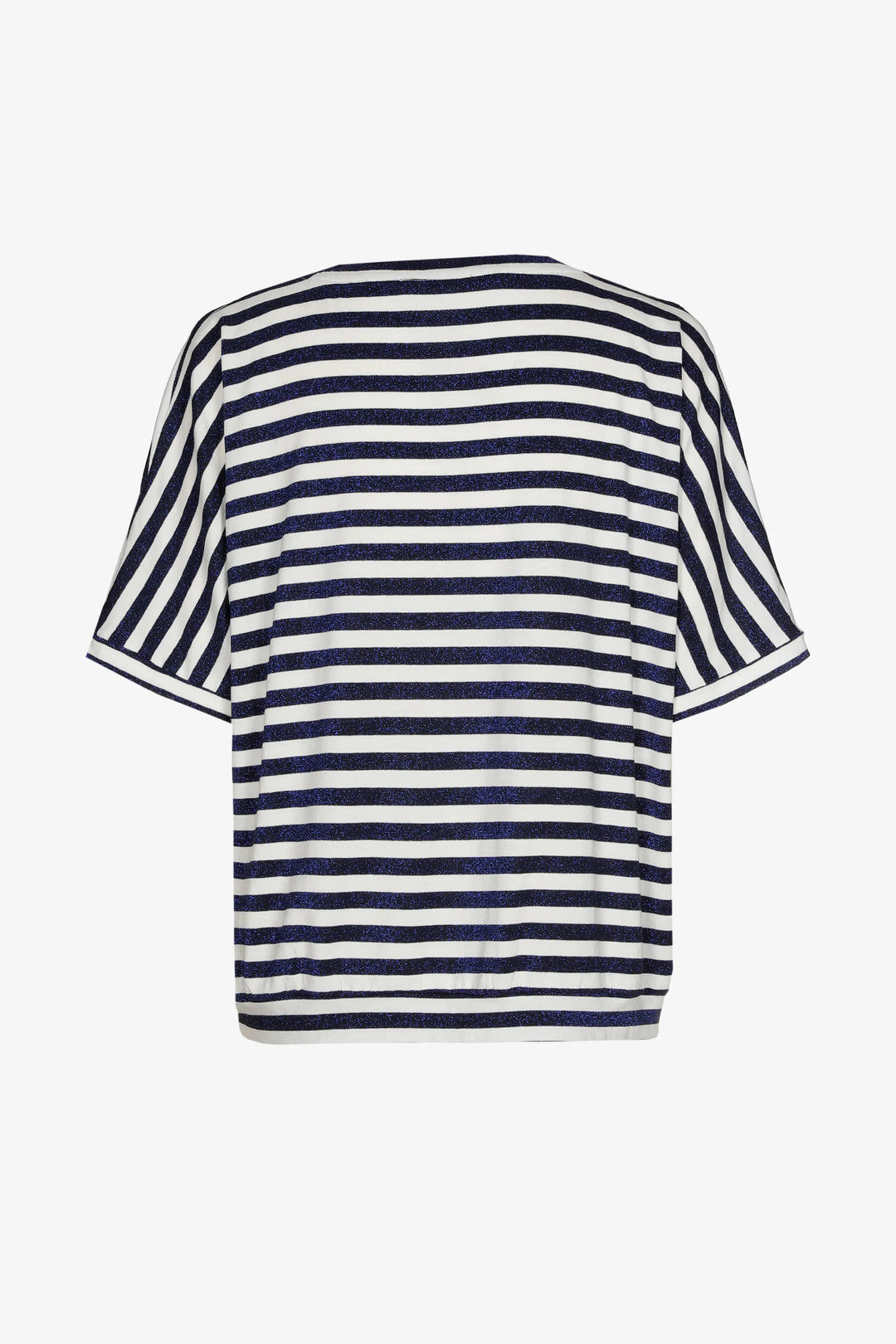 Gestreepte T-shirt Met Glansdraad In Navy