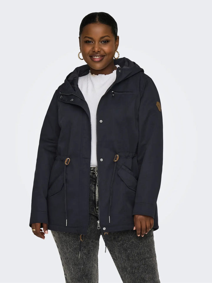 Blauwe Waterafstotende Parka met Kap