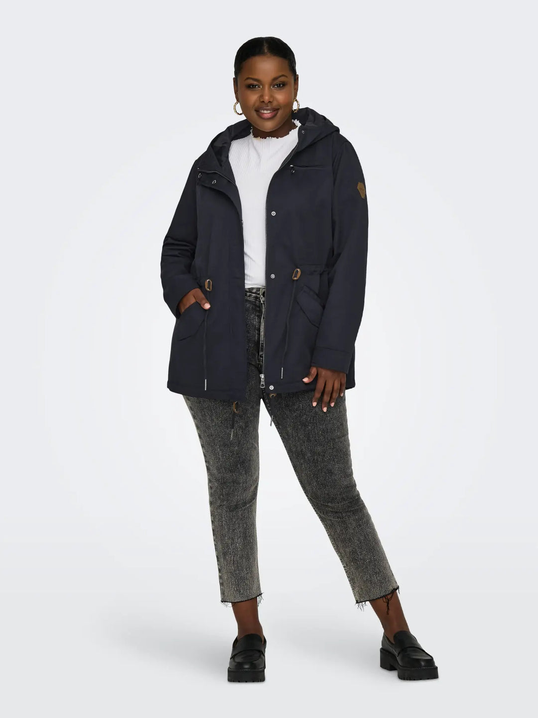 Blauwe Waterafstotende Parka met Kap