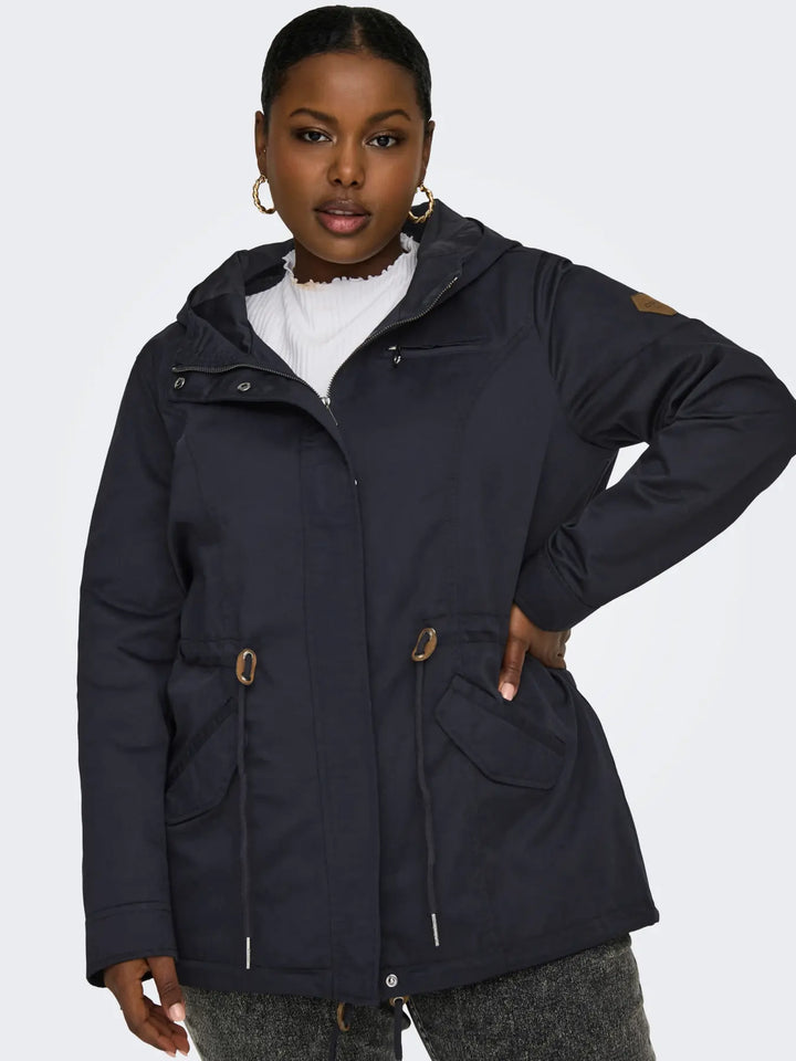 Blauwe Waterafstotende Parka met Kap