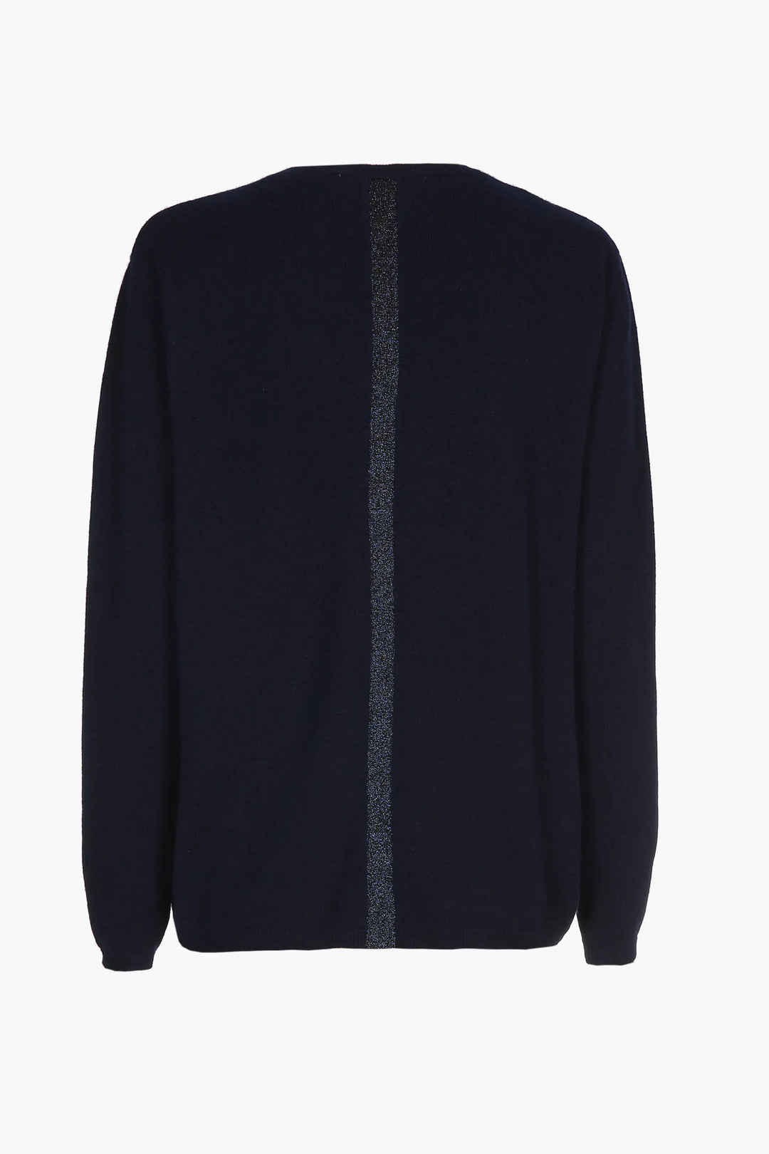 Blauwe Elegante Kasjmier Trui Met Chic Detail