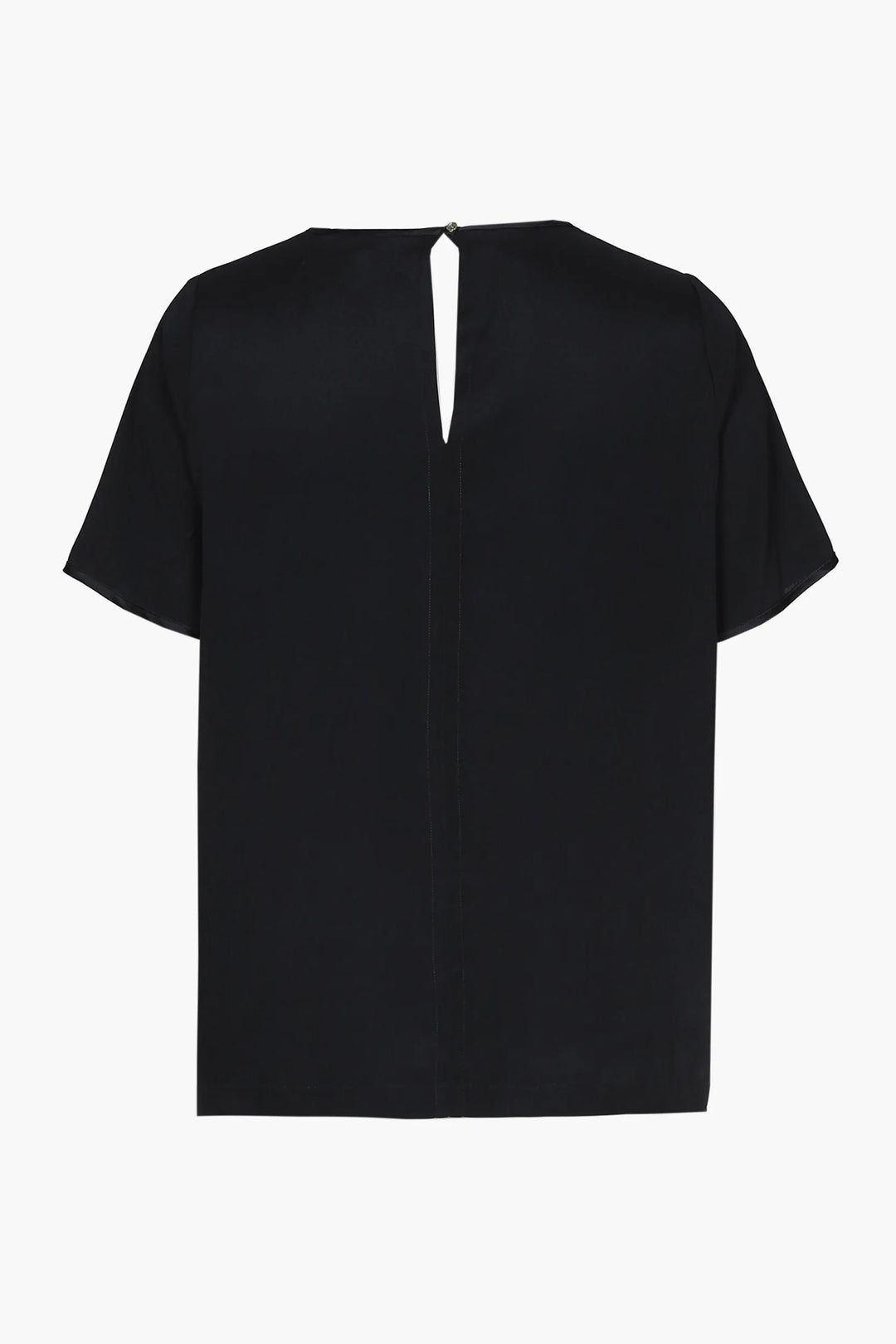zwart zijde shirt met v-hals