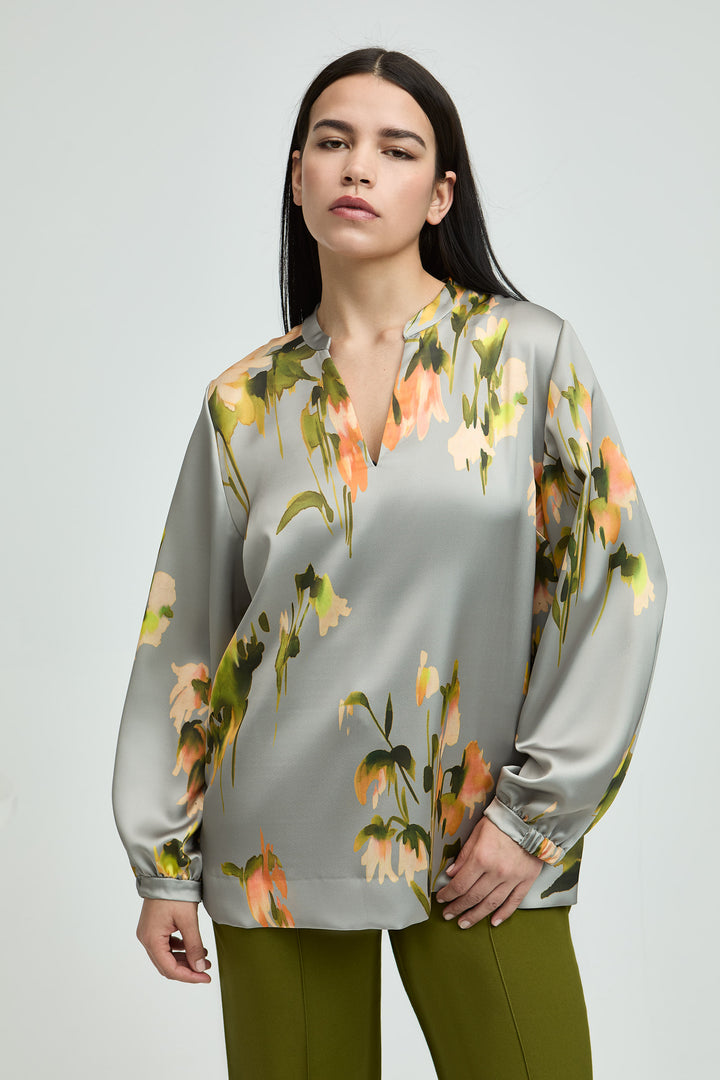 Shiny Aquarelle Blouse Met Glans