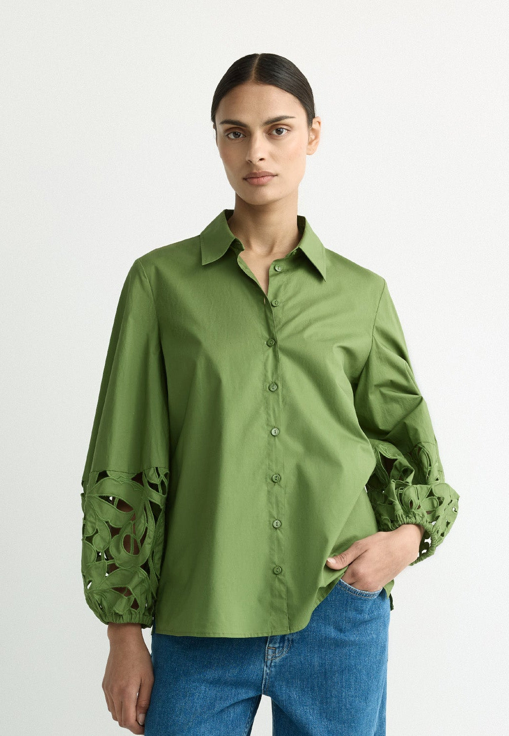 Blouse in Olijfgroen