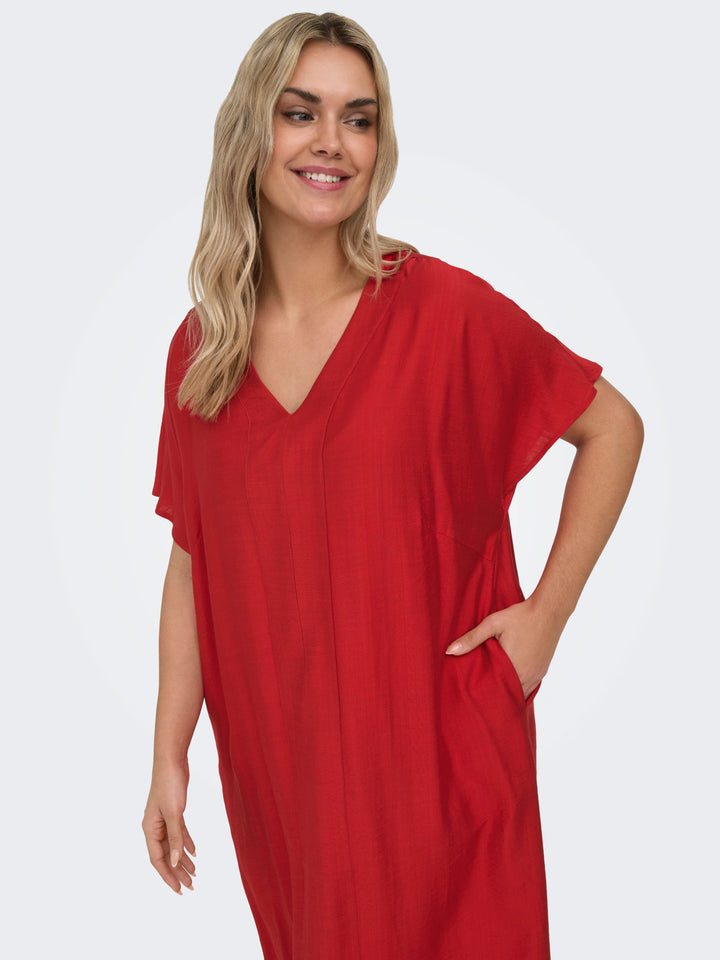 Cherry Red Midi Jurk
