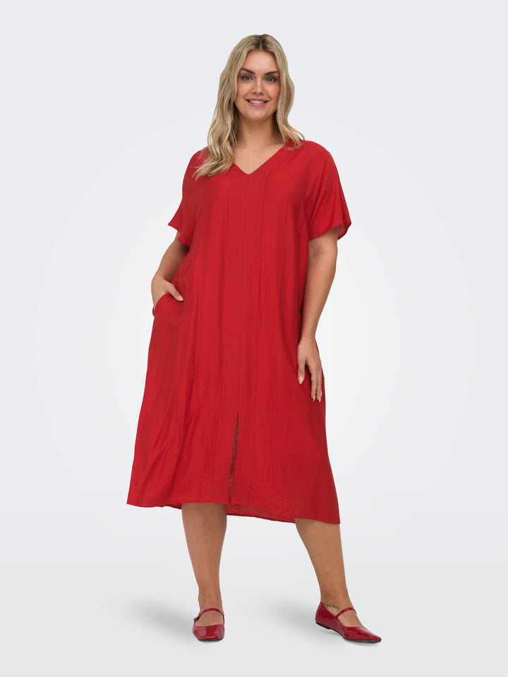 Cherry Red Midi Jurk