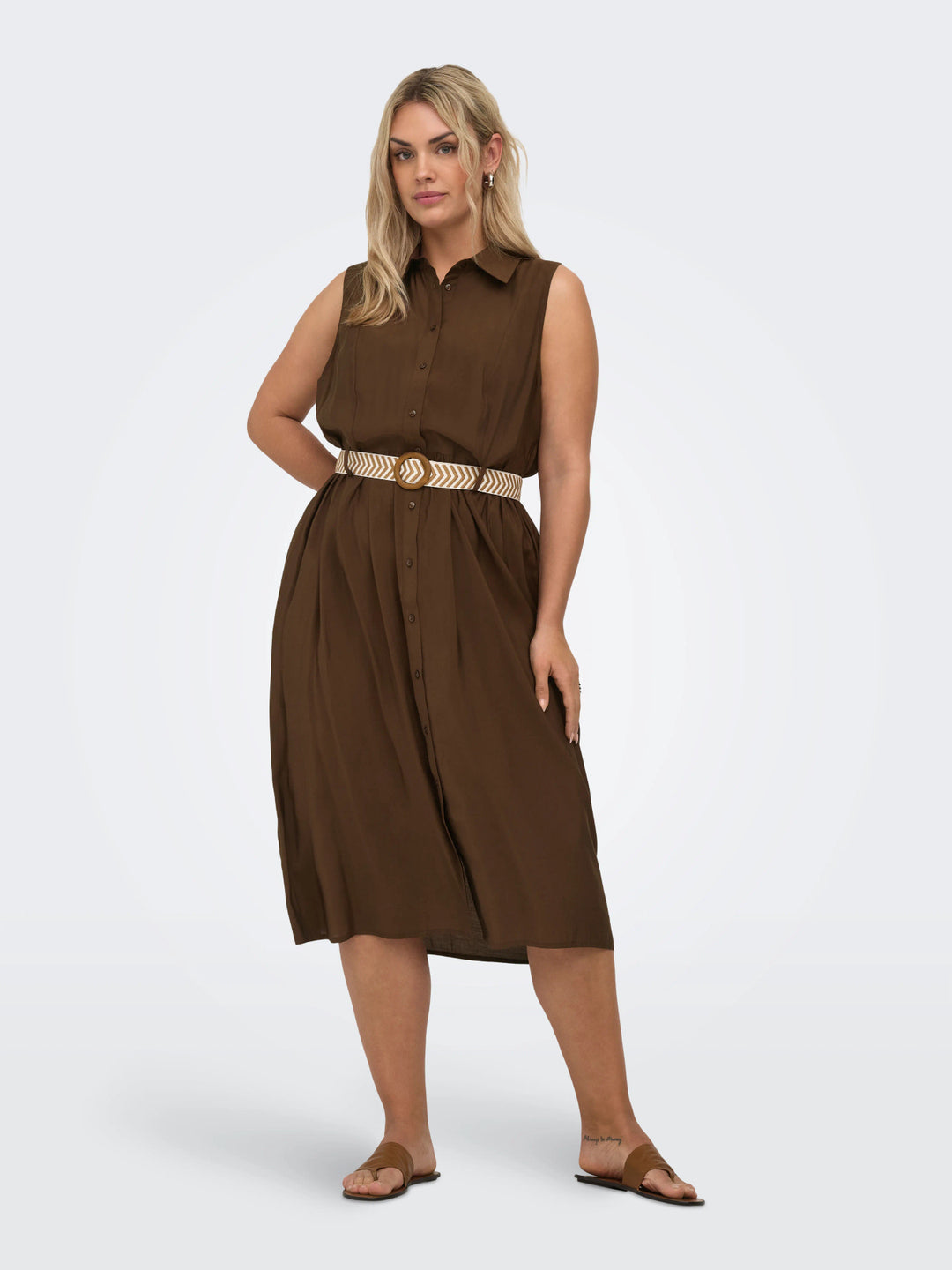 Bruine Midi Hemdjurk