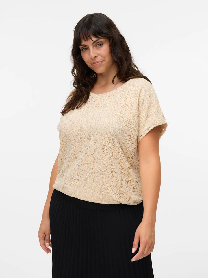 Beige Kanten Top
