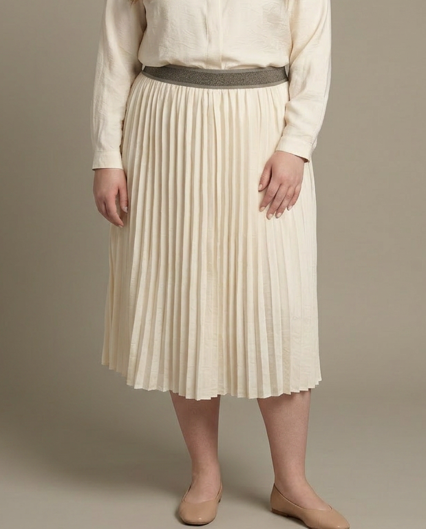 Geplooide Satijnlook Rok